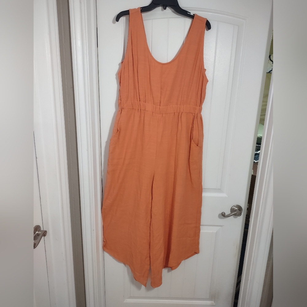 Orange Sleeveless Jumpsuit New Size XL